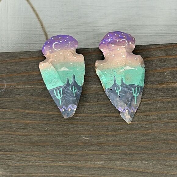 Arrowhead southwest style artistic earrings - Picture 1 of 4